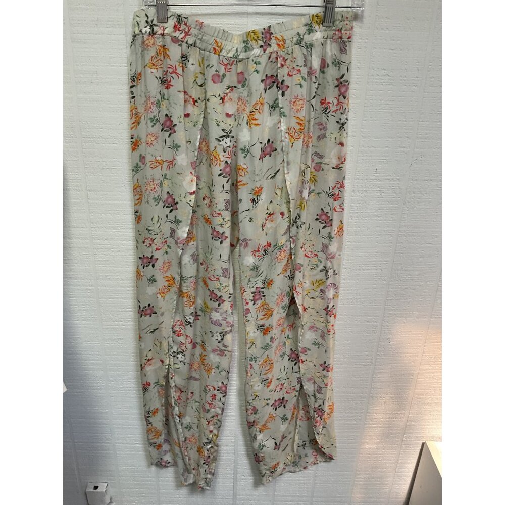 Womens Floral Lounge Pajama Pants Small 100% Rayon - Picture 4 of 6